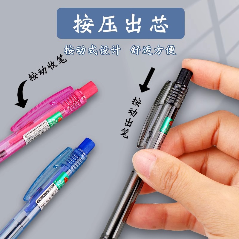 Free Horse Ballpoint pens, non-leaking ink press type black, blue and red pens, student office signature pens wholesale details Picture