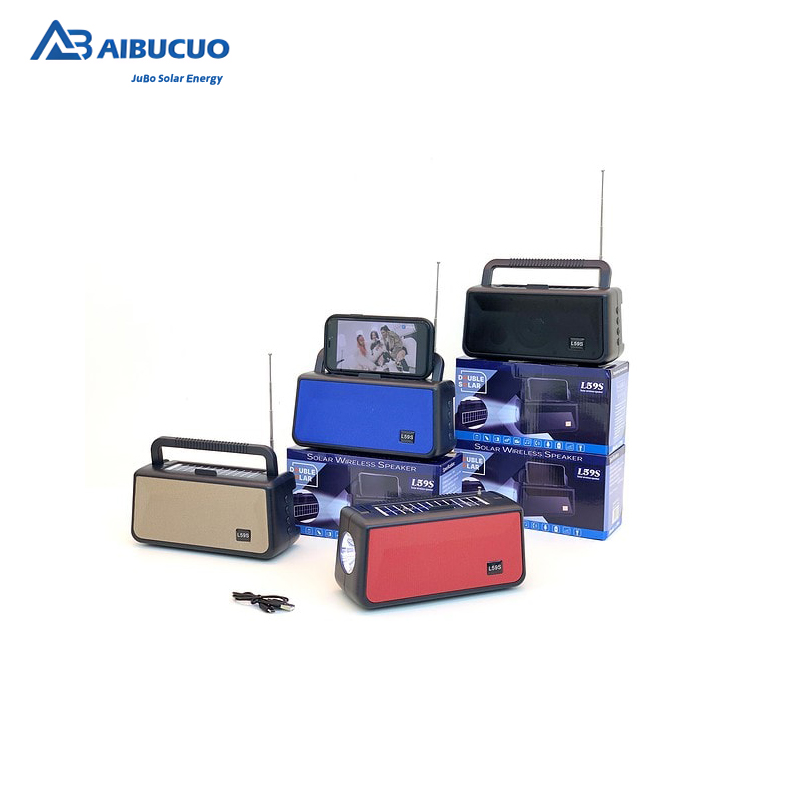 AIBUCUO Jubo brand African best-selling outdoor lighting solar speaker, MP3 song player, Bluetooth speaker, mobile and portable, USB charging port, preferred Bluetooth speaker details Picture