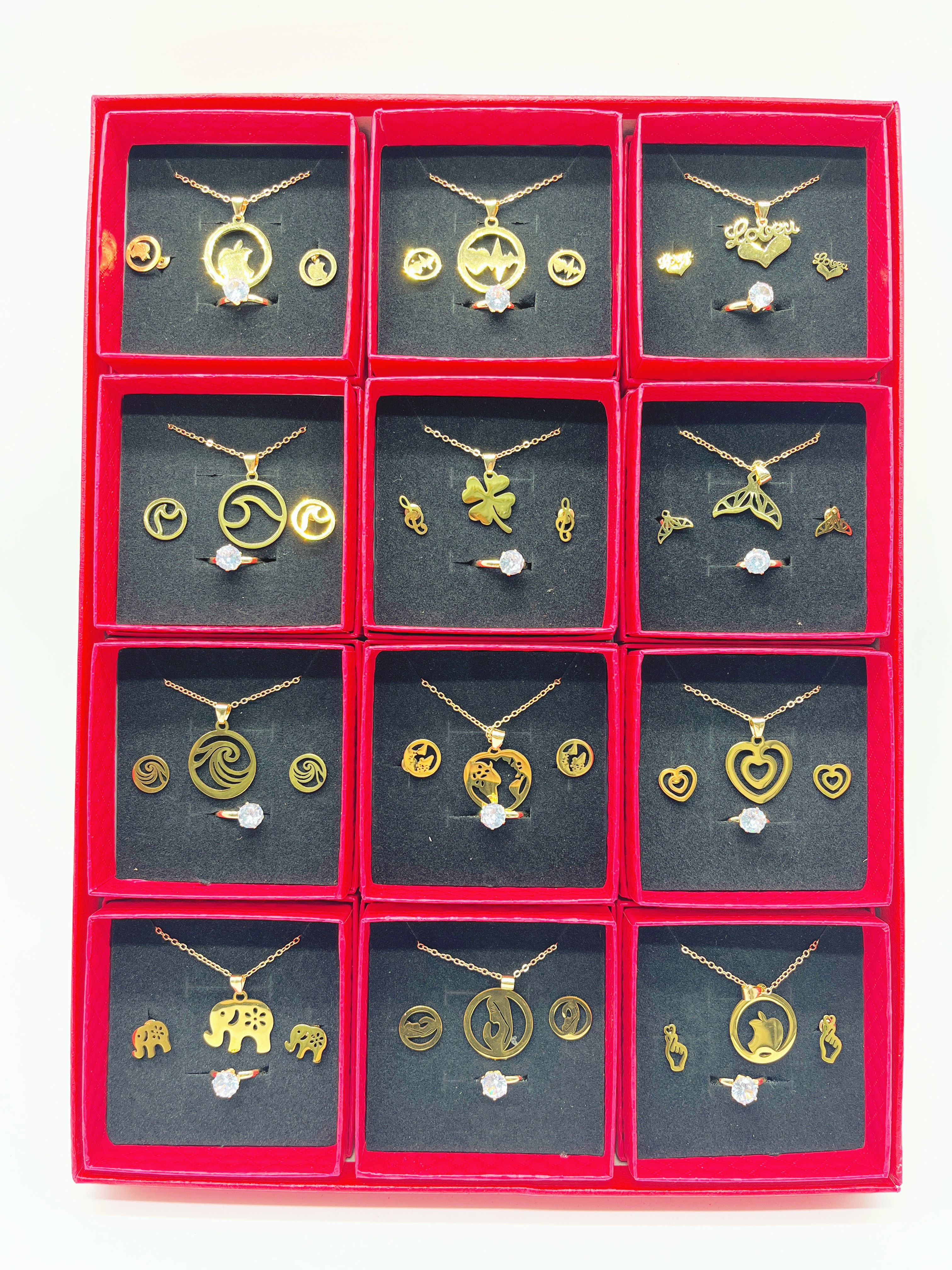 Earring necklace set for women, Korean version, niche design, fresh and sweet country style, flower oil drip necklace details Picture