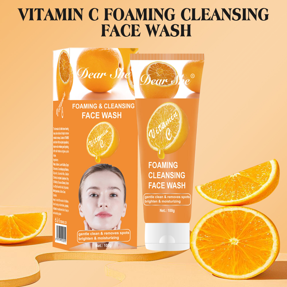 Factory direct sales, customizable in full English Dear she Vitamin C VC Amino Acid Gentle Facial Cleanser, cross-border export wholesale details Picture