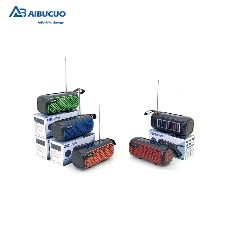 The new AIBUCUO GL-118 solar portable Bluetooth speaker, single-speaker subwoofer, radio and audio system, is a bestseller in Africa details Picture