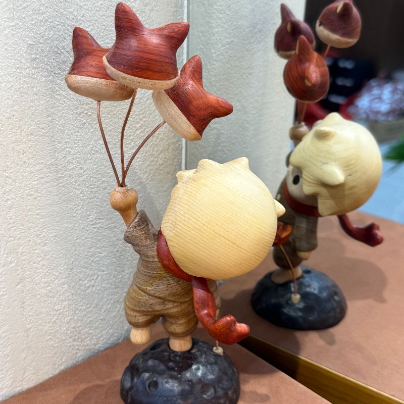 小王子摆件玫瑰花狐狸气球手办创意实木木雕桌面摆件 生日礼物送女友送朋友产品图