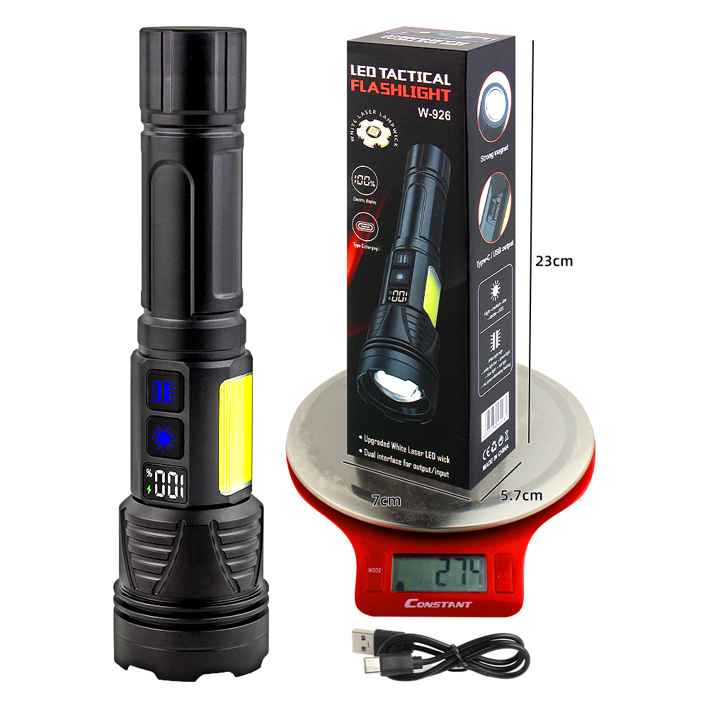 KINSACH Star Source Aluminum Alloy plastic Charging 10W White Laser +led+COB flashlight Specification image