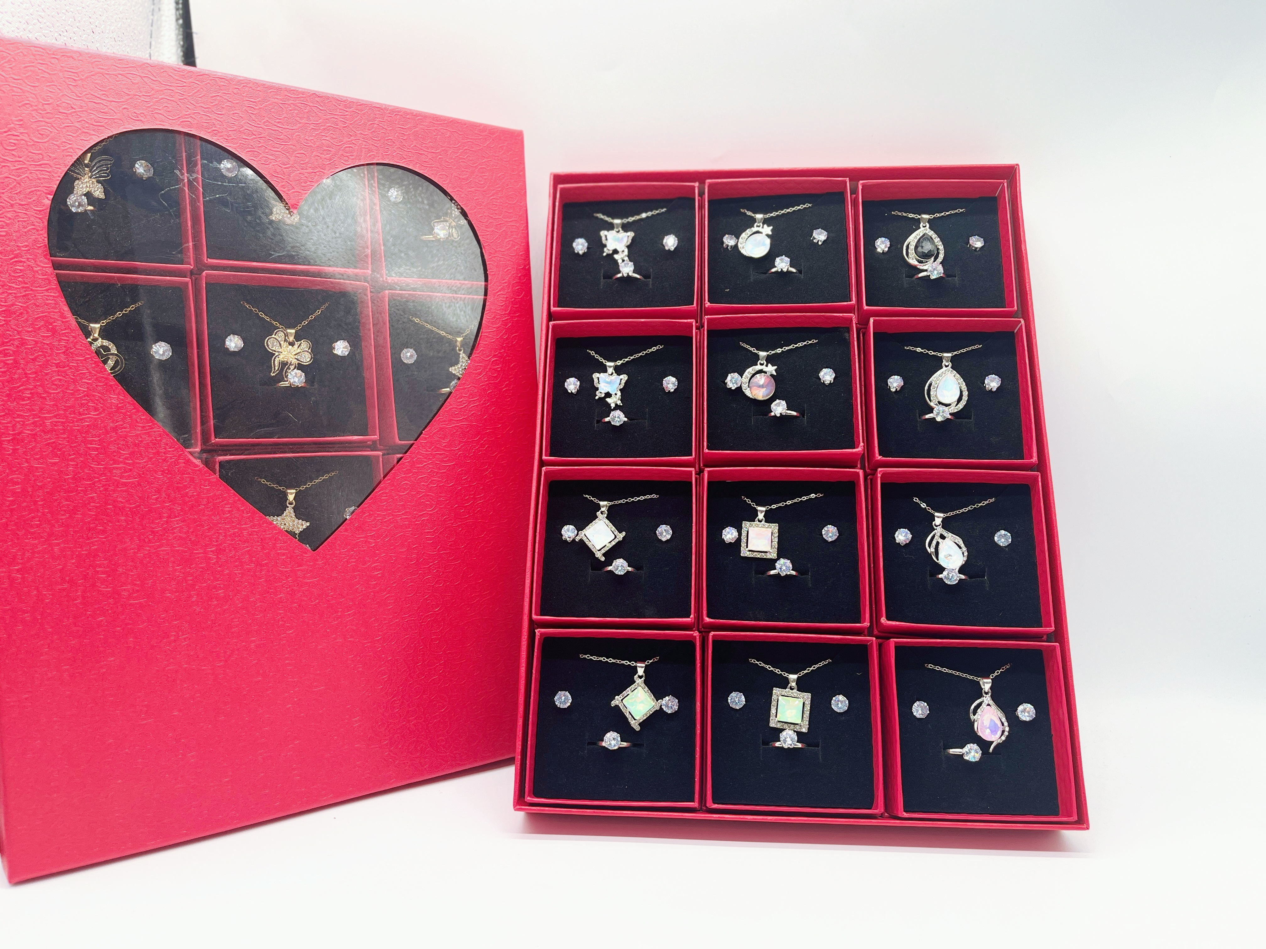 Earring necklace set for women, Korean version, niche design, fresh and sweet country style, flower oil drip necklace