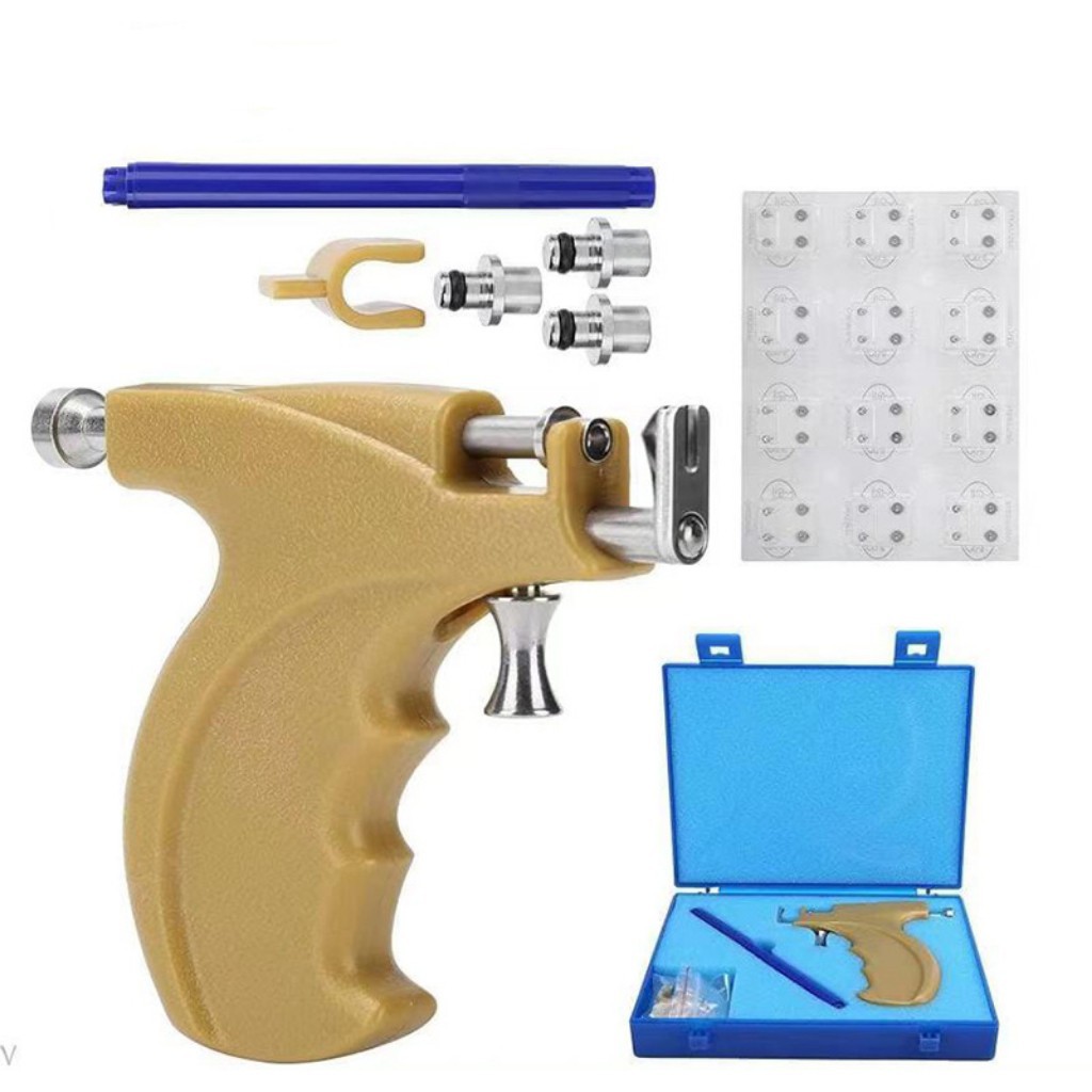 时尚穿刺耳廓耳钉枪不锈钢一次性打耳洞器材跨境电商定制款简易便携