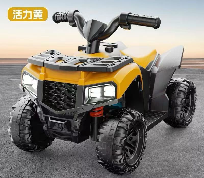 儿童四轮电动小汽车，沙滩车童车儿童电动车儿童电动车四轮白底实物图