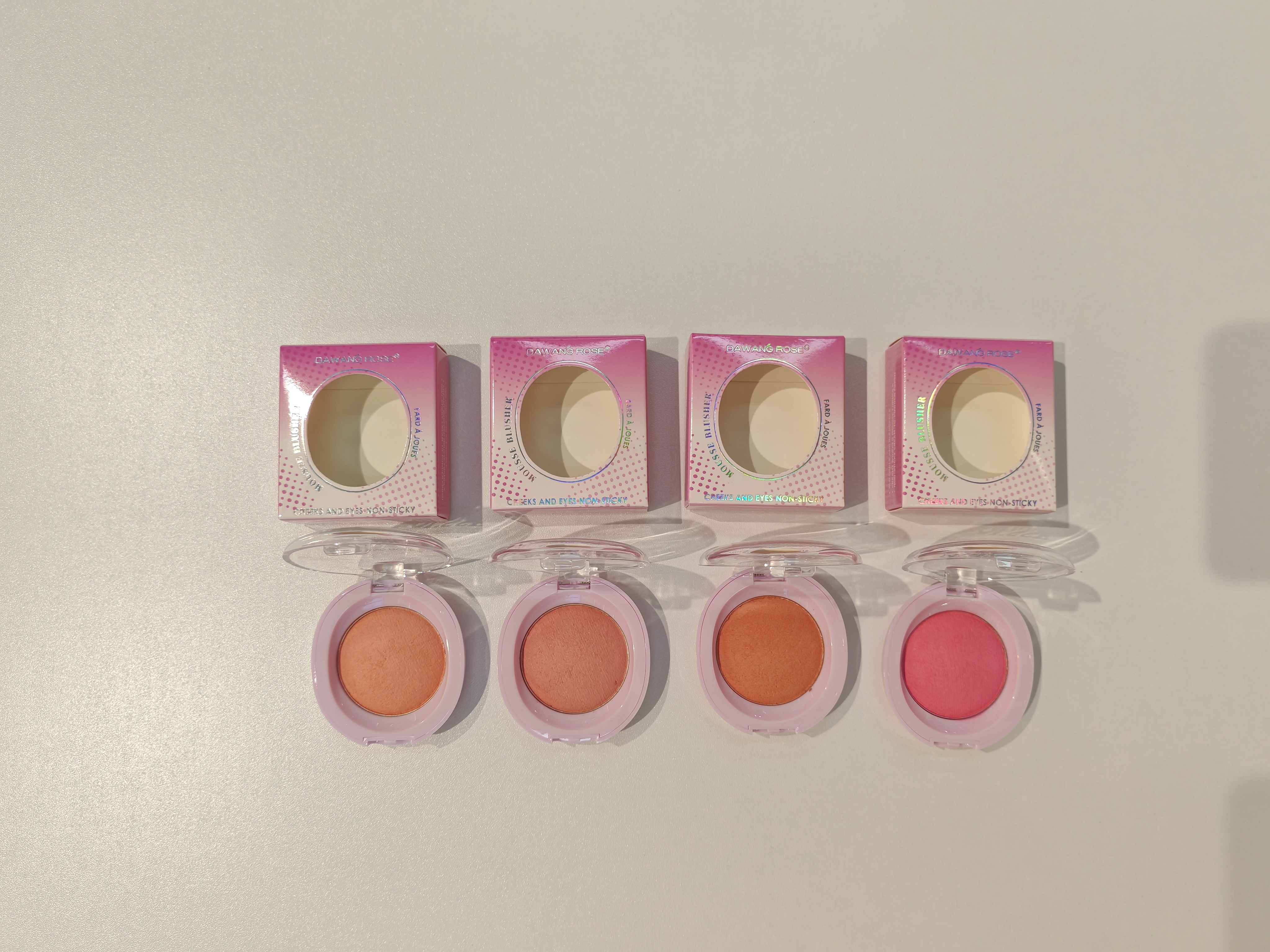 Single-color mousse blush cosmetics, single-color natural nude makeup, contouring rouge, brightening makeup, pure desire student, new color peach whitening blush Specification image