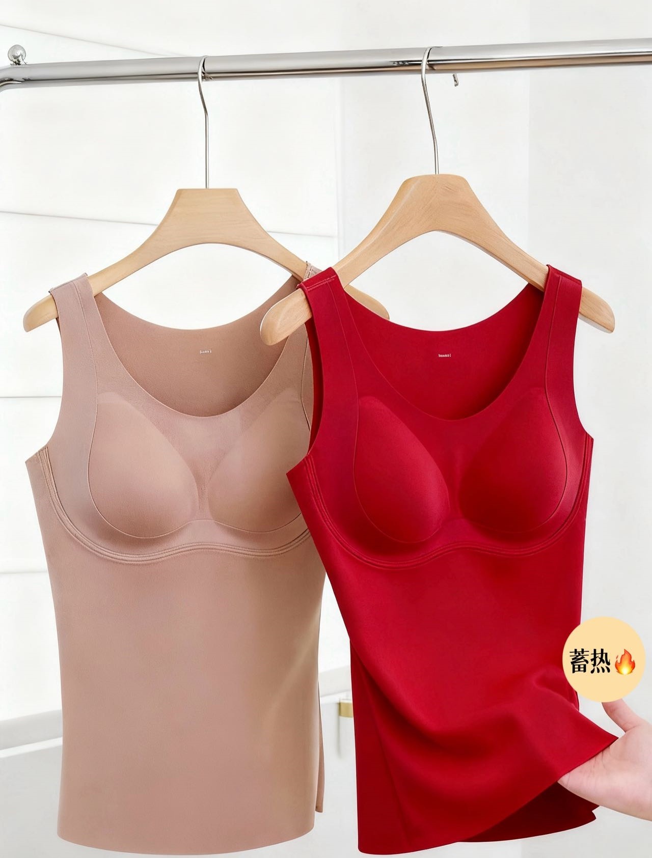 The new large-sized women's innerwear for autumn and winter is a no-wear bra with a built-in one-piece cup, form-fitting and warm halter top Specification image
