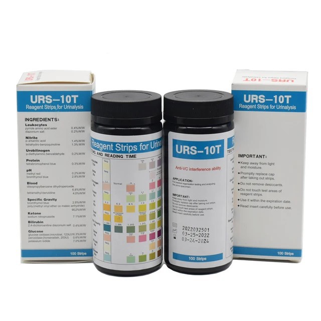 Cross-border URS-10T urine analysis test strips, PH detection test strips, specific gravity protein test 10-in-1 test strips Specification image