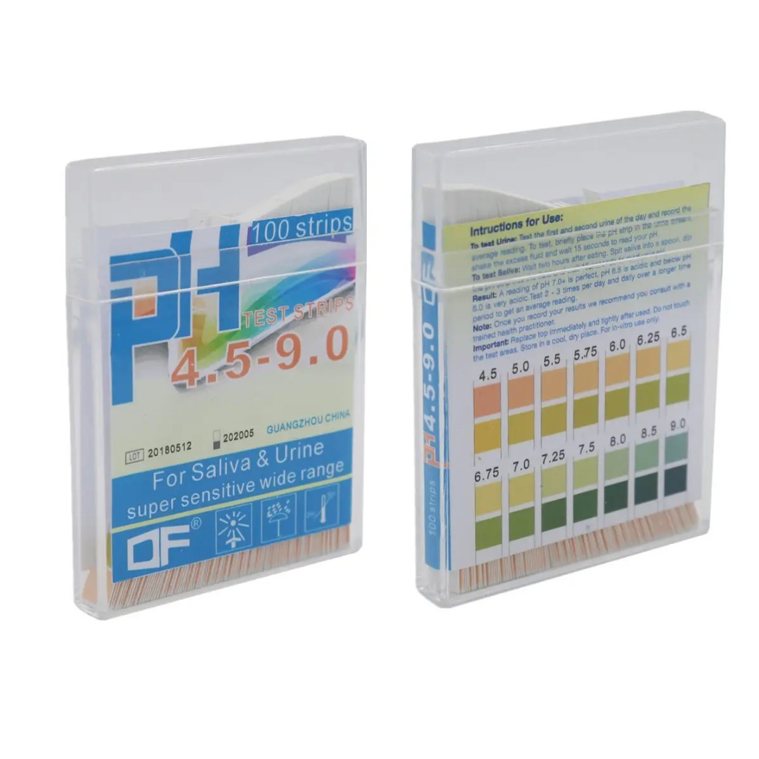 The new version of PH test paper with a pH range of 4.5 to 9.0 and a grade of 0.25 is used to test the acidity and alkalinity of water and saliva liquids Item Picture