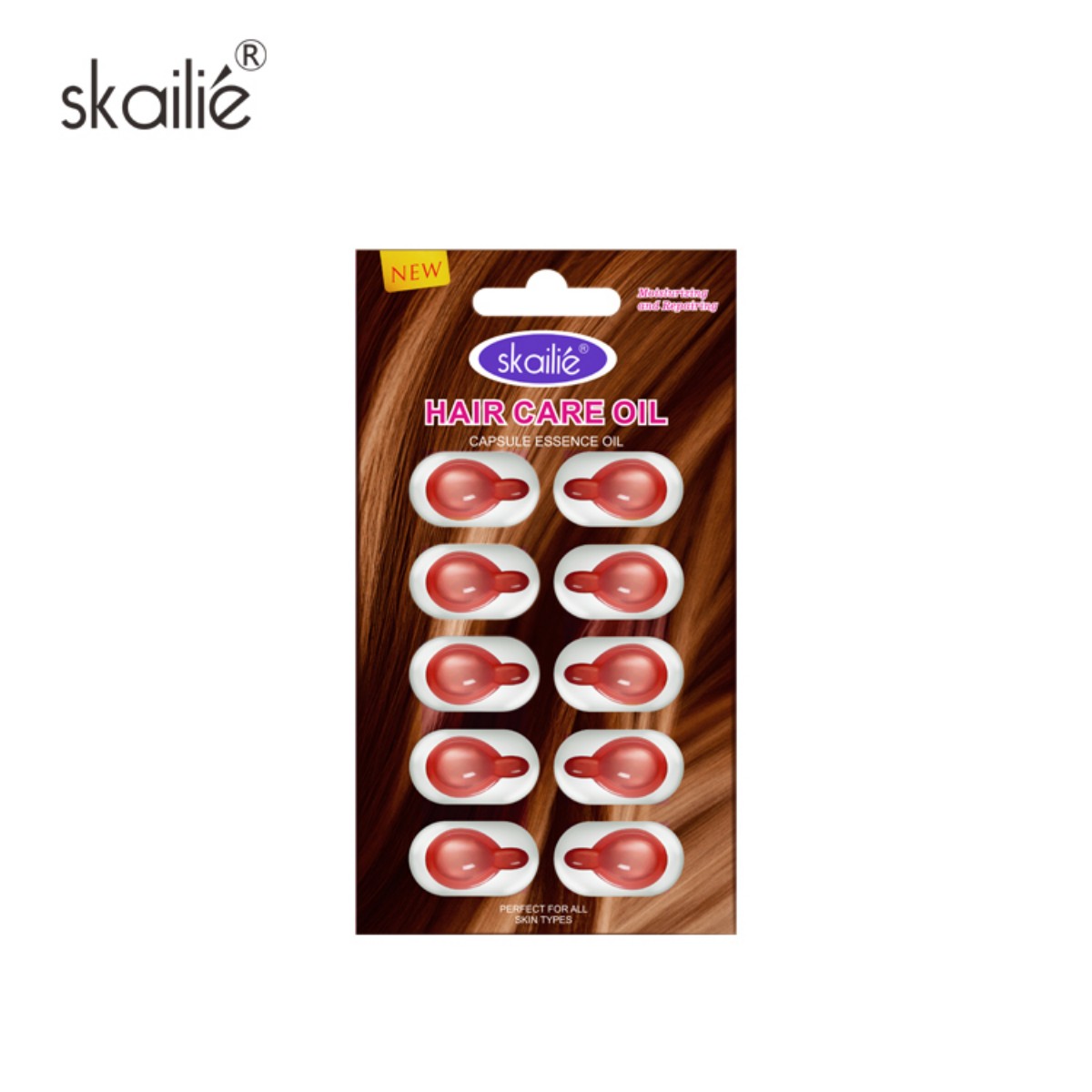 Skailie 10 Capsules/Tablet Hair Oil Capsules Essence: Repairing and Softening Hair Care Essence Capsules (Anti-Frizz, Brightening, Portable Tablet Pack) Application Scenario
