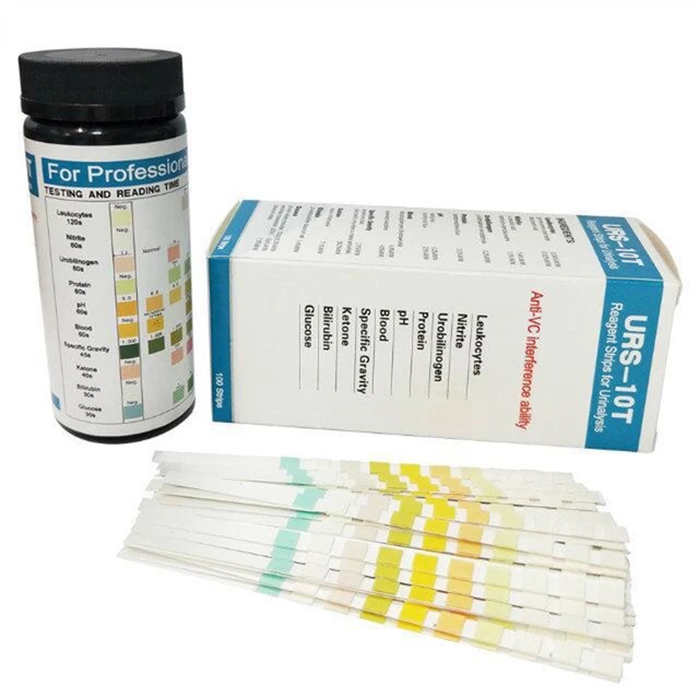 Cross-border URS-10T urine analysis test strips, PH detection test strips, specific gravity protein test 10-in-1 test strips
