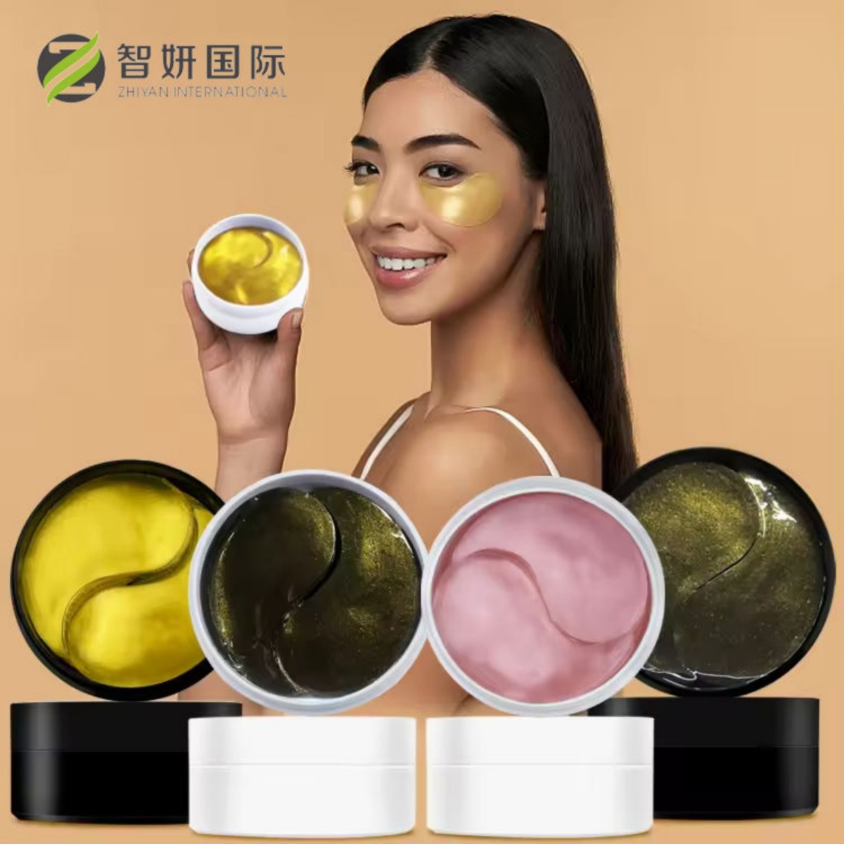 Reduce eye wrinkles and forehead wrinkles! ZHIYEON Golden Gel Eye Mask 90g/30 pairs, a vegetarian formula, tightens the eye area and brightens the complexion details Picture