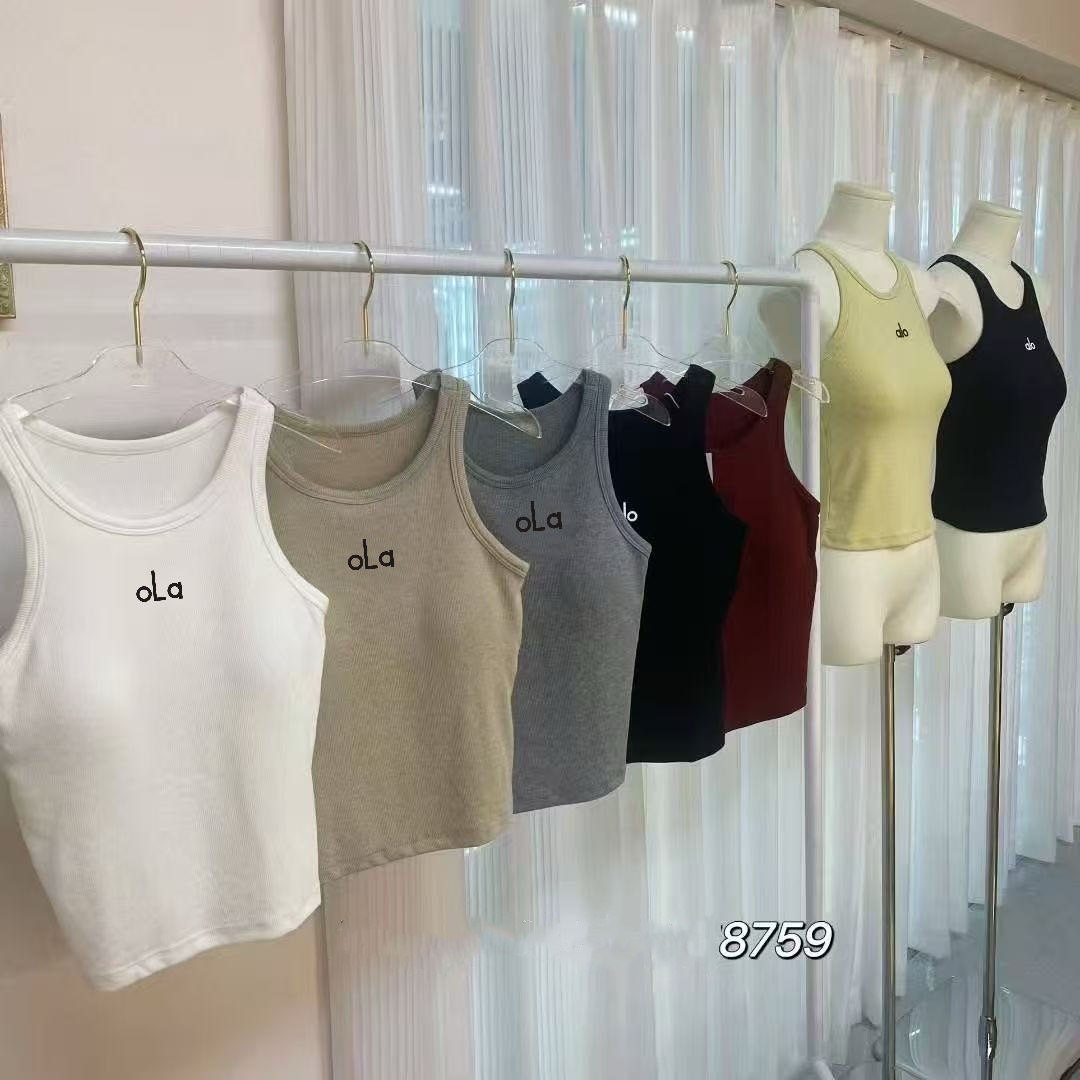 A new early autumn letter-embroidered I-shaped back sporty and casual yoga top with a chest cushion and high collar to prevent exposure pic 3