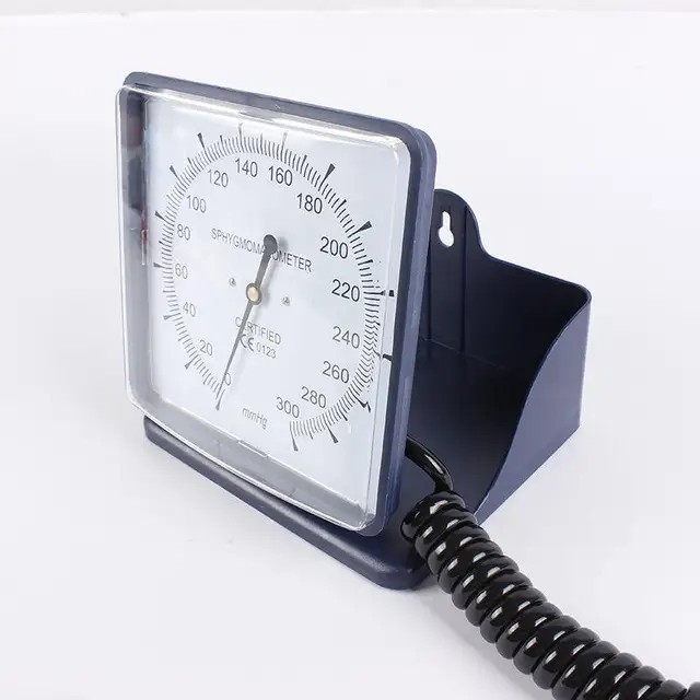 Foreign trade non-liquid manual blood pressure monitor, suspended pressure measuring instrument, double-tube iron ring arm with pressure ball pressure gauge blood pressure monitor Item Picture