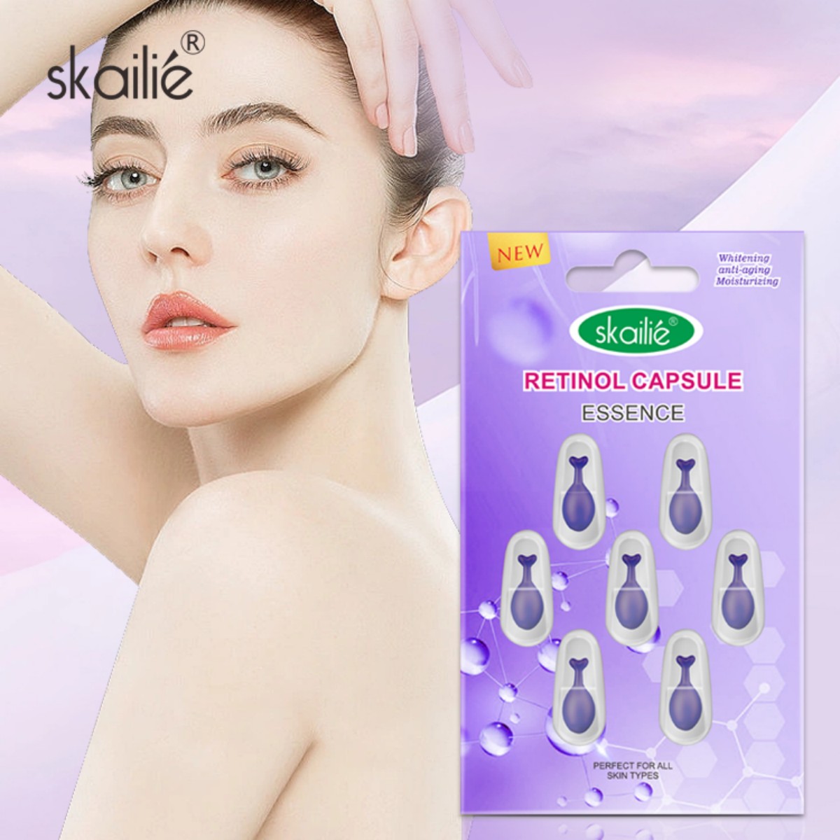 Skailie 7 Capsules/Tablets Retinol Facial Essence Capsules - Anti-Aging, Anti-Wrinkle and Firming Facial Essence Capsules (Portable Tablet Type)