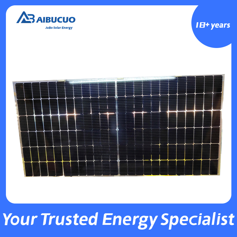 AIBUCUO 巨舶 厂家批发透明背板单晶430W440W450W太阳能光伏组件电池板发电板户外发电电池板电源 优质出口