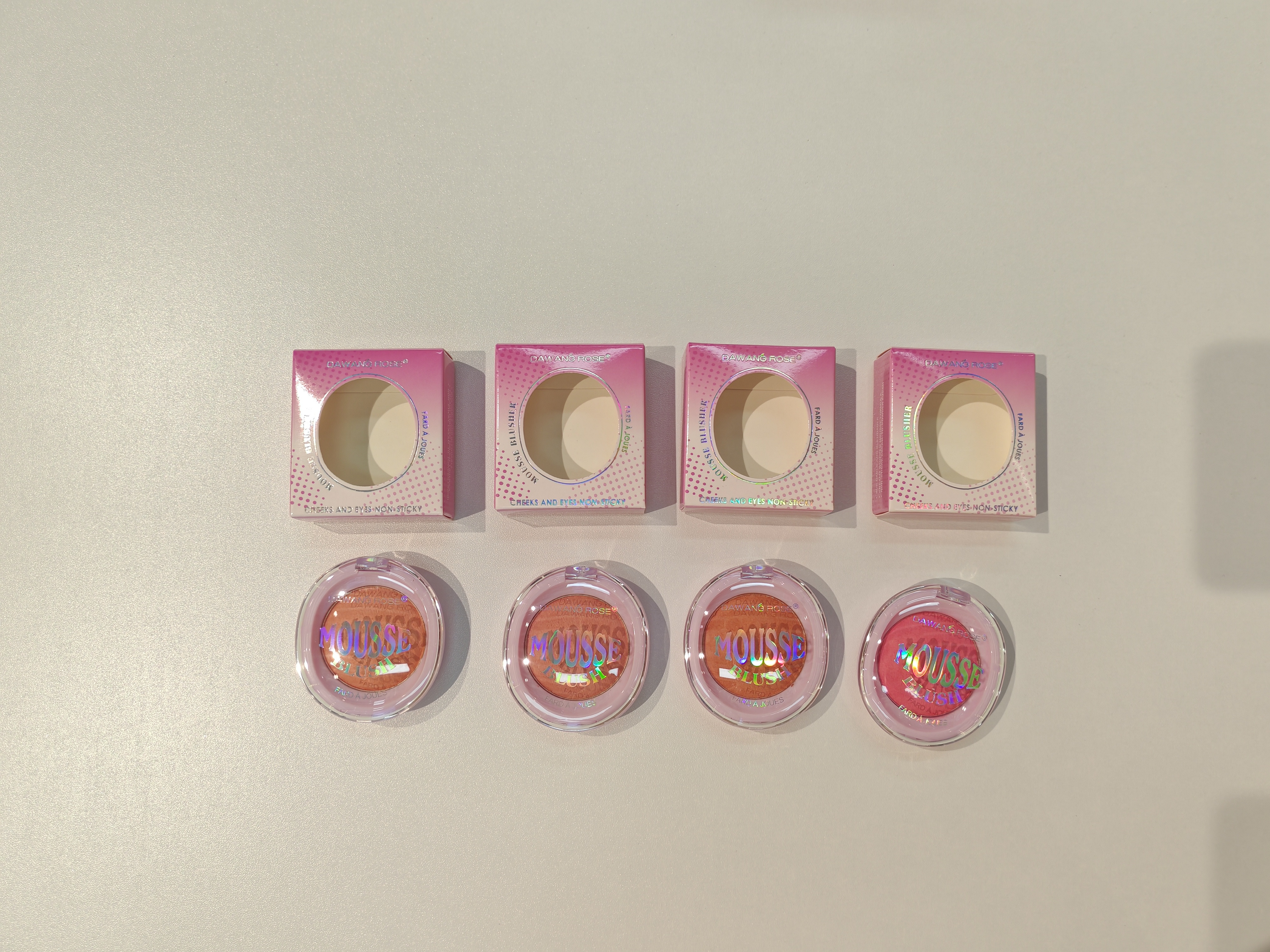 Single-color mousse blush cosmetics, single-color natural nude makeup, contouring rouge, brightening makeup, pure desire student, new color peach whitening blush