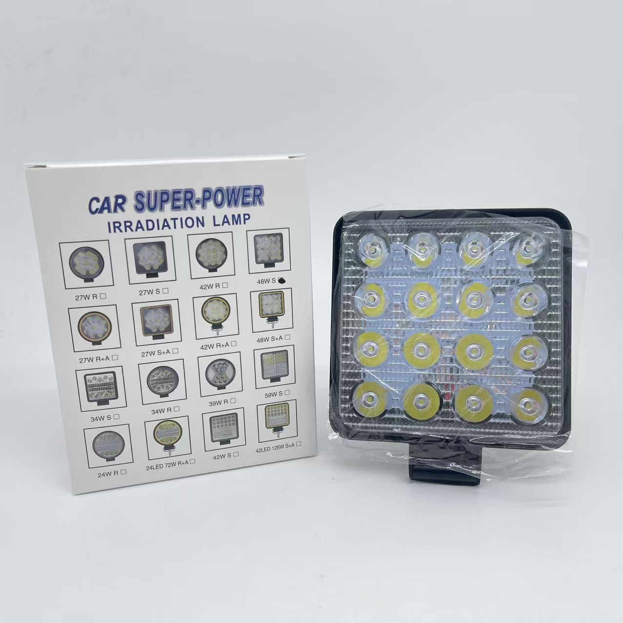 Mini 16-bead 48w led work light for automobiles, auxiliary spotlights for off-road vehicle modification projects, forklift headlights pic 1