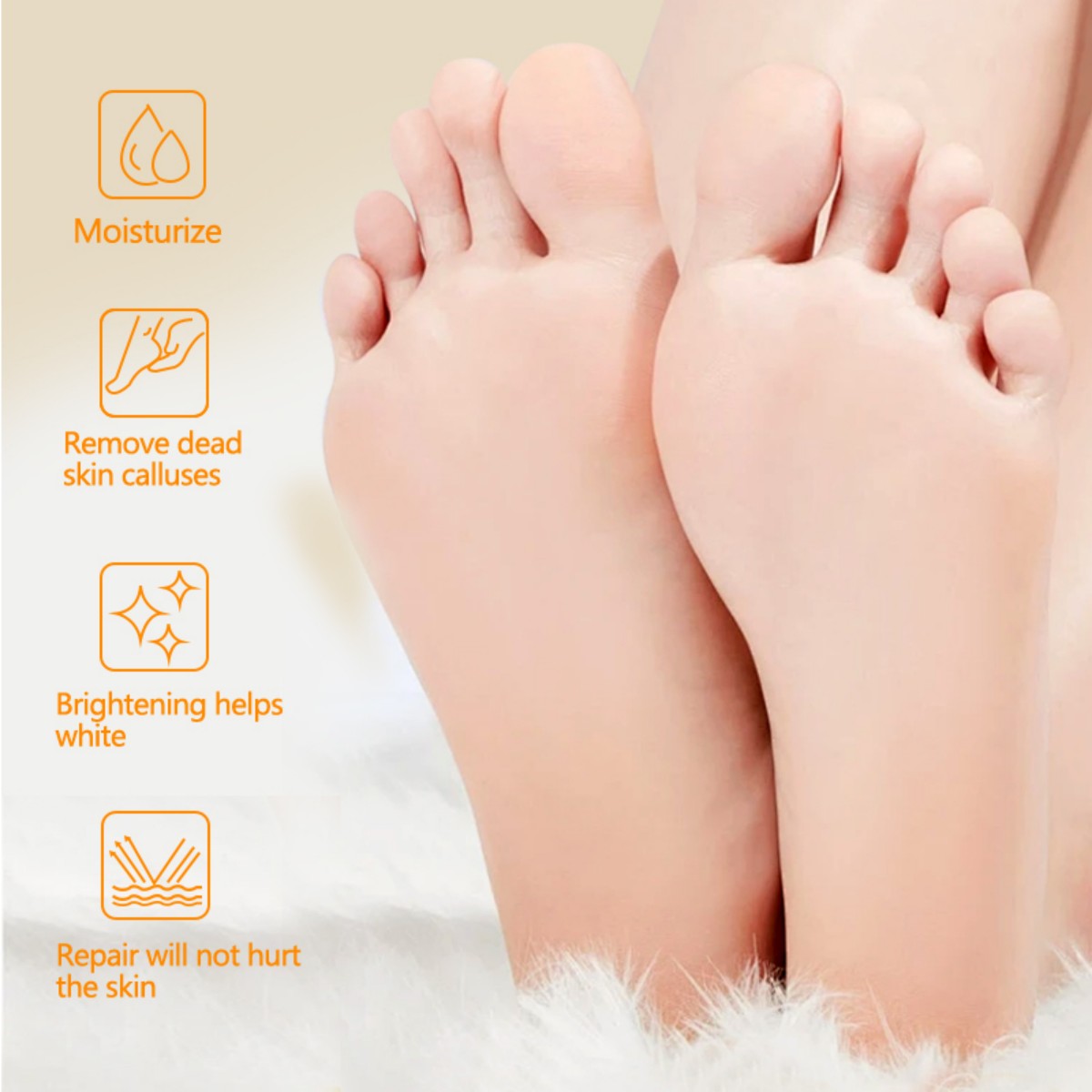 Wholesale of our own brand organic callus-removing and exfoliating coconut lemon foot mask, skin-removing nourishing Spa skin-removing foot mask details Picture