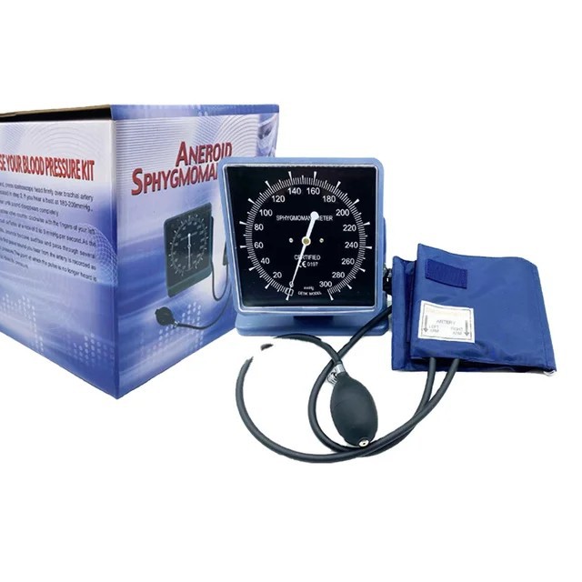 Foreign trade non-liquid manual blood pressure monitor, suspended pressure measuring instrument, double-tube iron ring arm with pressure ball pressure gauge blood pressure monitor