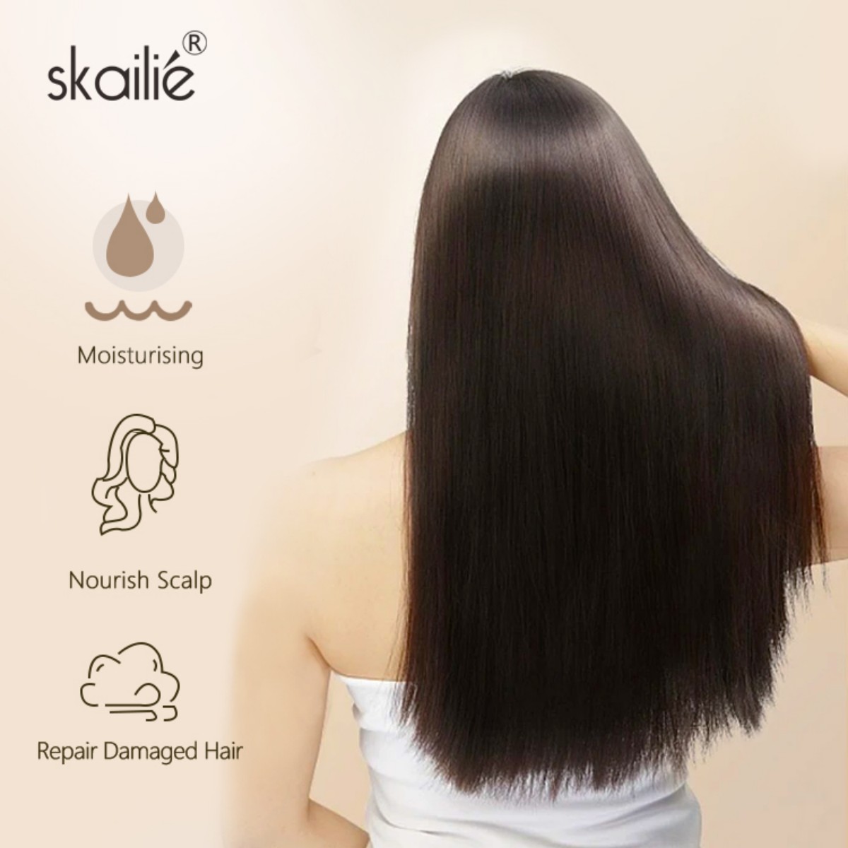 Skailie 10 Capsules/Tablet Hair Oil Capsules Essence: Repairing and Softening Hair Care Essence Capsules (Anti-Frizz, Brightening, Portable Tablet Pack) Specification image