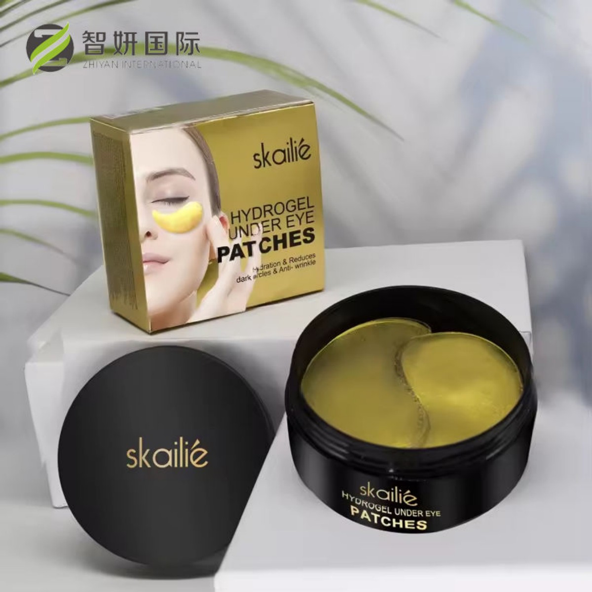 Reduce eye wrinkles and forehead wrinkles! ZHIYEON Golden Gel Eye Mask 90g/30 pairs, a vegetarian formula, tightens the eye area and brightens the complexion Specification image
