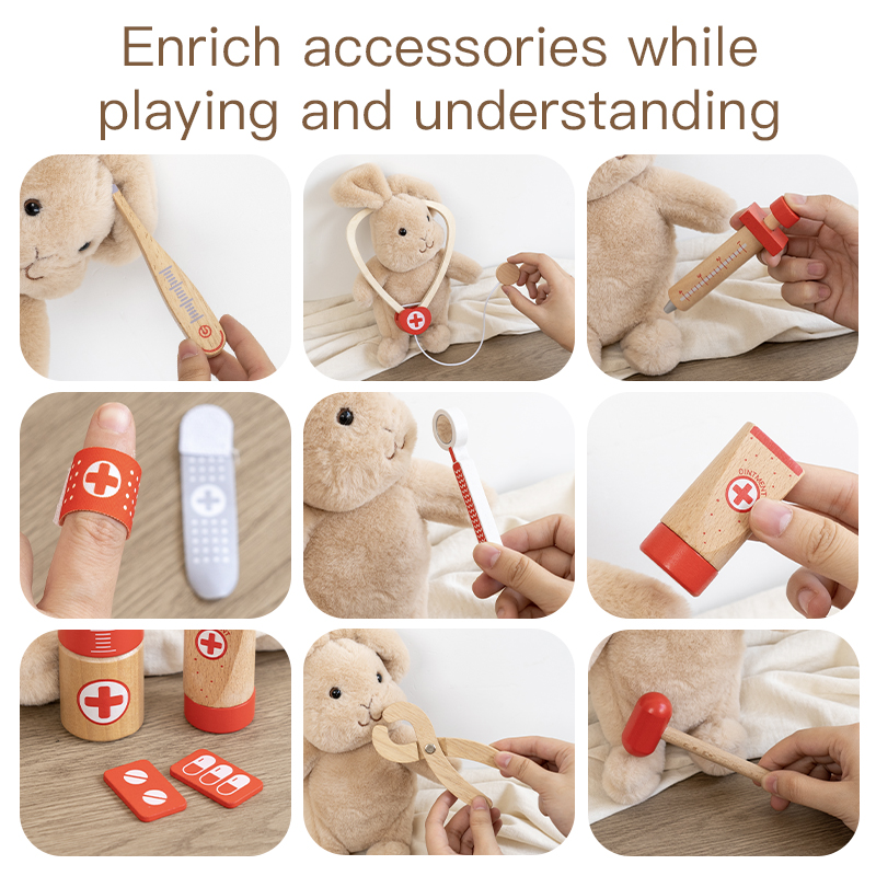 Early education simulation house, Danish noble red medicine box set, role-playing educational toy set, kindergarten corner exit, CPC CE EN71 certificate Application Scenario