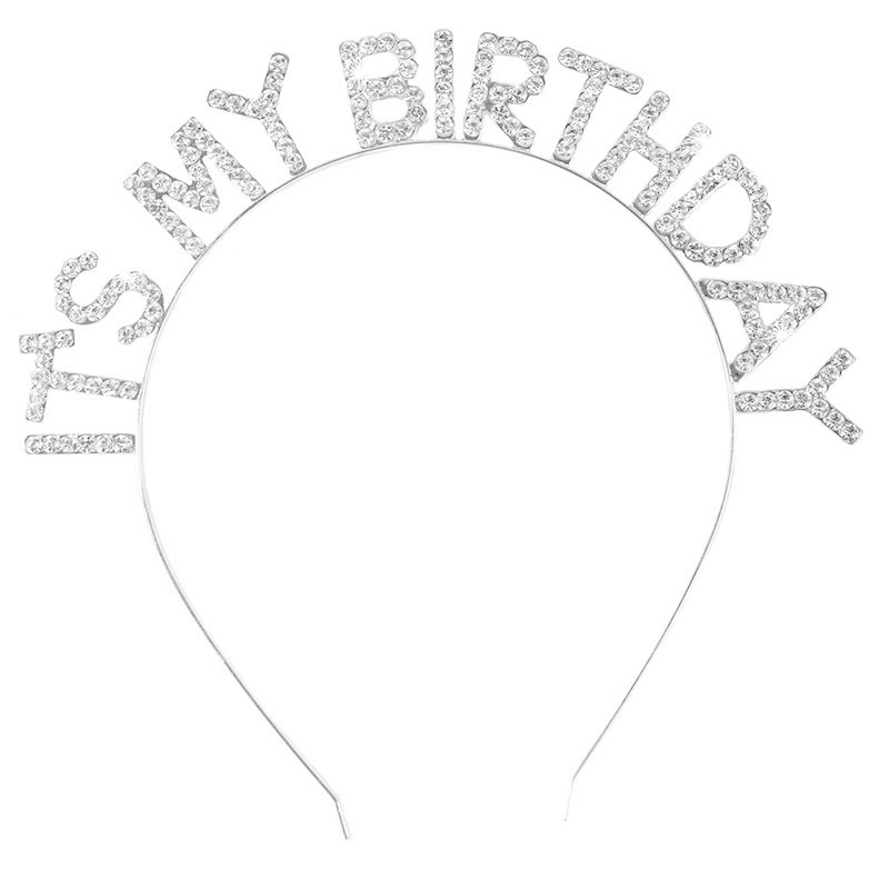 European and American cross-border English letter IT'S MY BIRTHDAY water diamond birthday headband party shining headwear wholesale supply Application Scenario