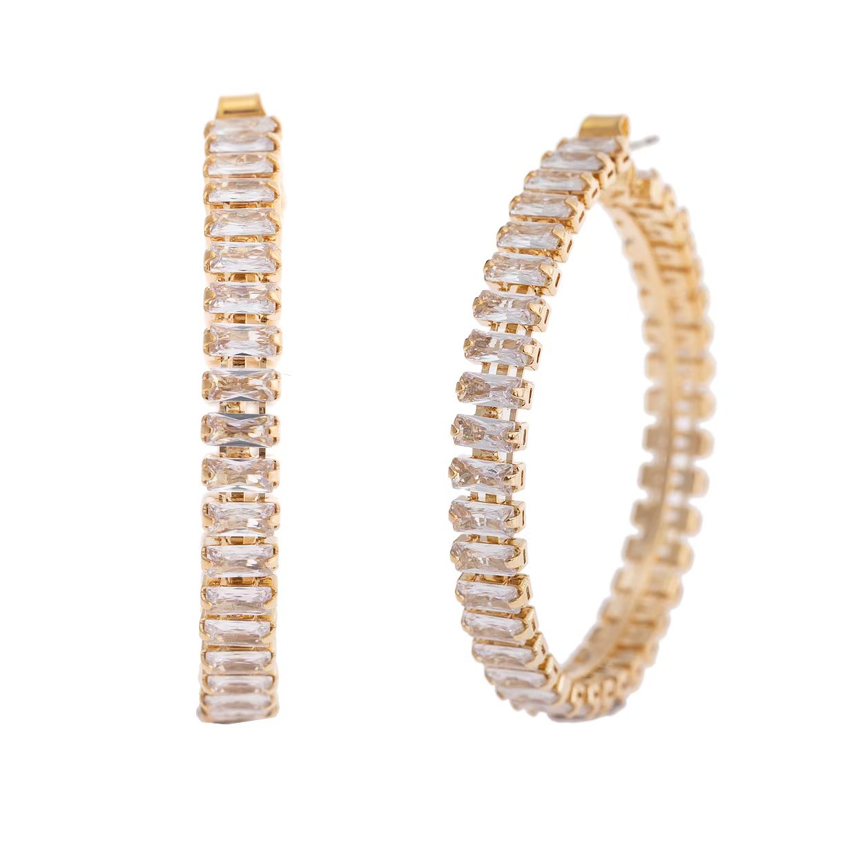 Cross-border European and American ins trendy circle zircon earrings, elegant and stylish ear rings, women's accessories, various styles, simple earrings factory wholesale