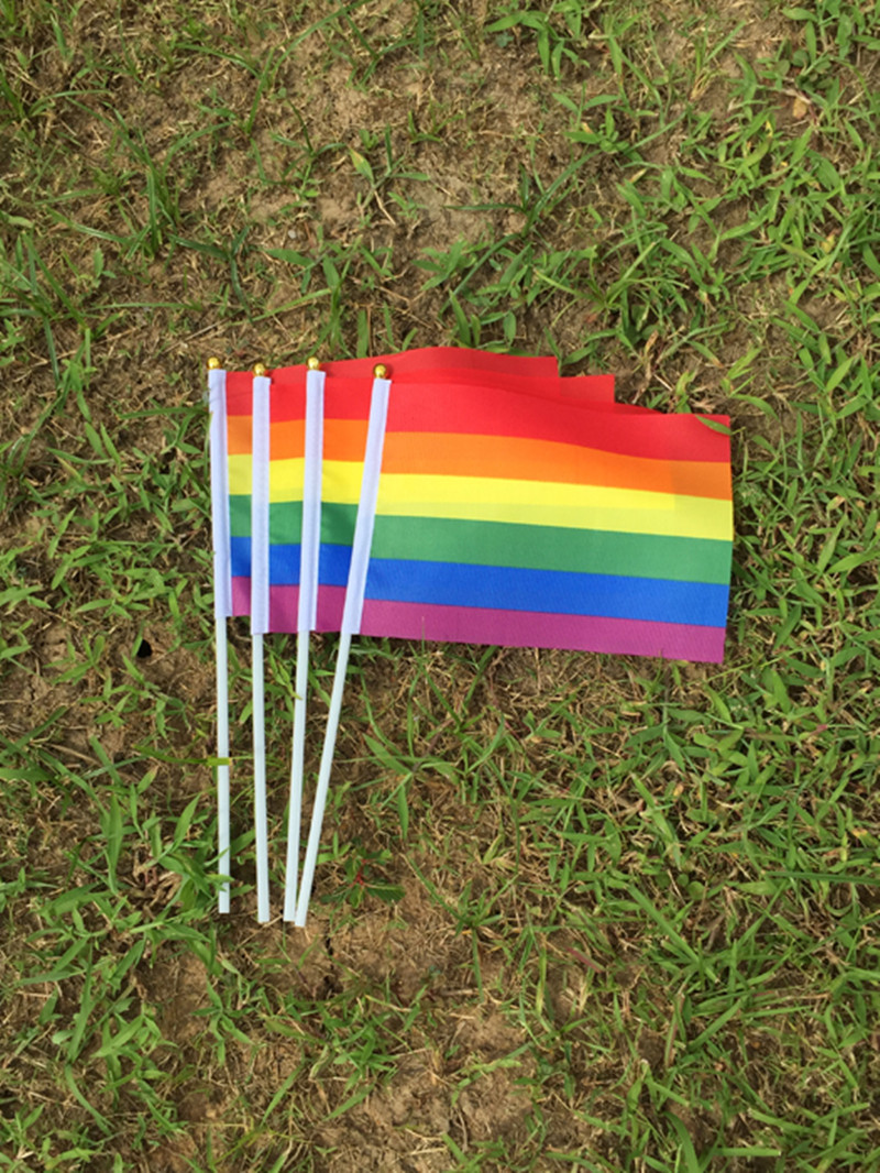 8号 彩虹串旗同志彩虹旗 14*21cm彩虹吊旗 同志悬挂酒吧 旗