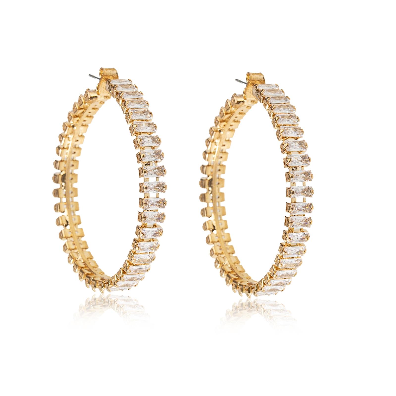 Cross-border European and American ins trendy circle zircon earrings, elegant and stylish ear rings, women's accessories, various styles, simple earrings factory wholesale Item Picture