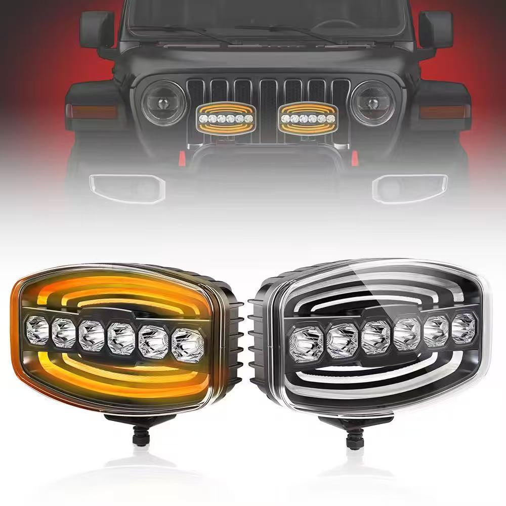 New LED European truck top high-power searchlight spotlights 12V and 24V focused auxiliary truck headlights full figure