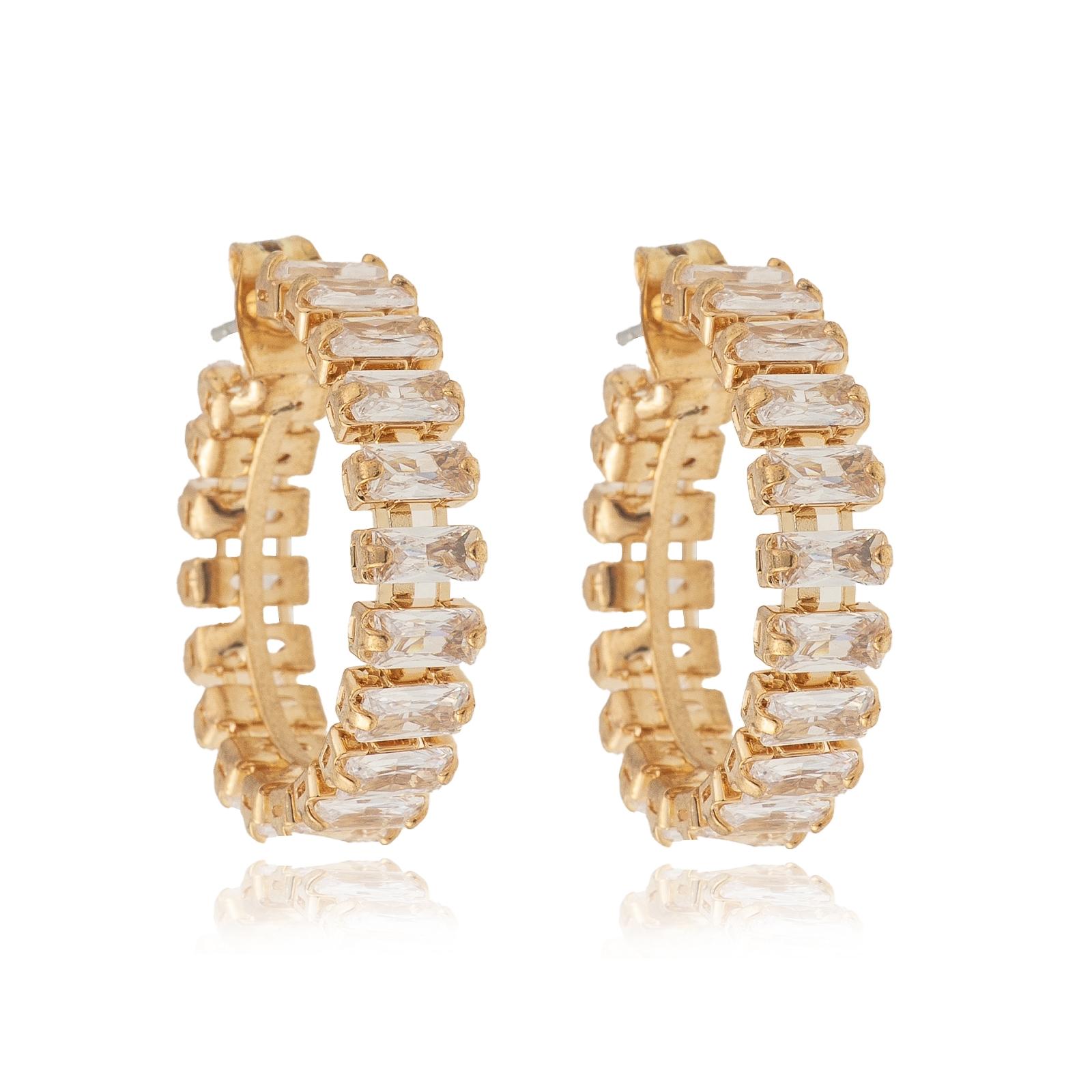 Cross-border European and American ins trendy circle zircon earrings, elegant and stylish ear rings, women's accessories, various styles, simple earrings factory wholesale Specification image