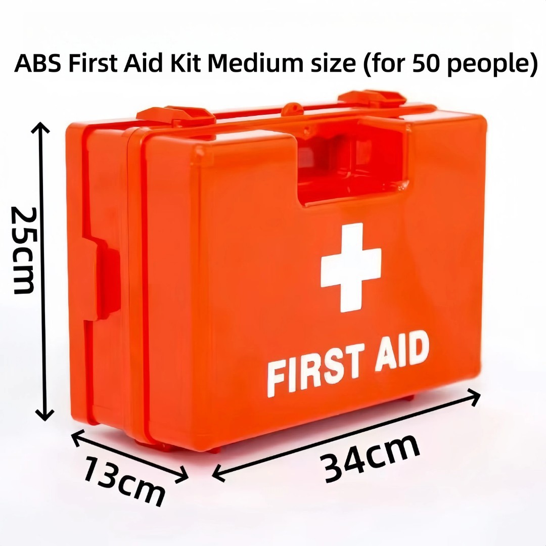 ABS first aid kits are selling well across borders. They are 25-person emergency kits, wall-mounted first aid kits, and plastic first aid medicine boxes detail image 2