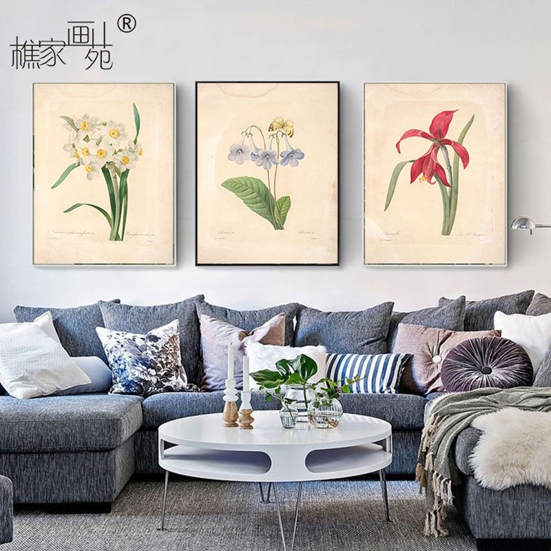 北欧装饰画客厅餐厅艺术组合挂画现代简约墙画小清新花弅派