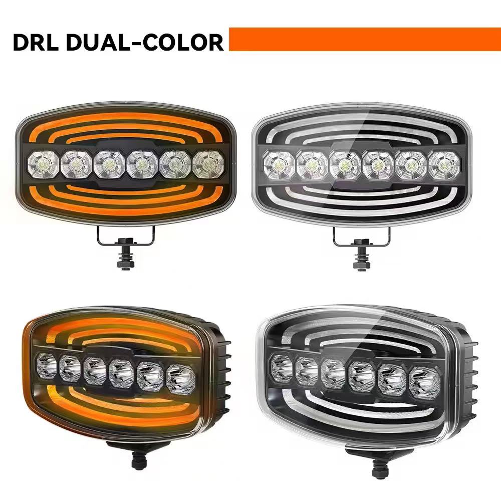 New LED European truck top high-power searchlight spotlights 12V and 24V focused auxiliary truck headlights Specification drawing