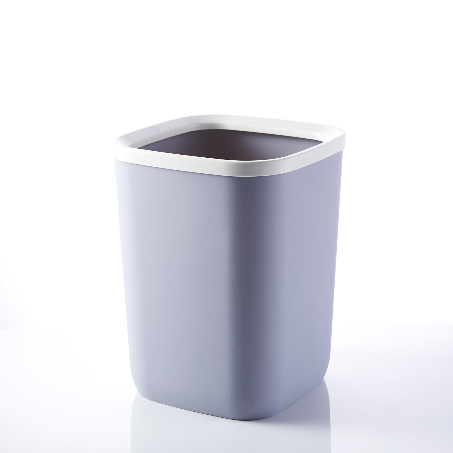 J06-6317 Household trash can, simple and lidless with pressure ring, Nordic square office kitchen Item Picture