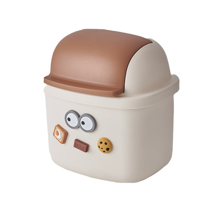 J06-6828DIY Cartoon Desktop Trash can, Creative large-capacity plastic Storage Bucket, Multi-functional student desktop Item Picture