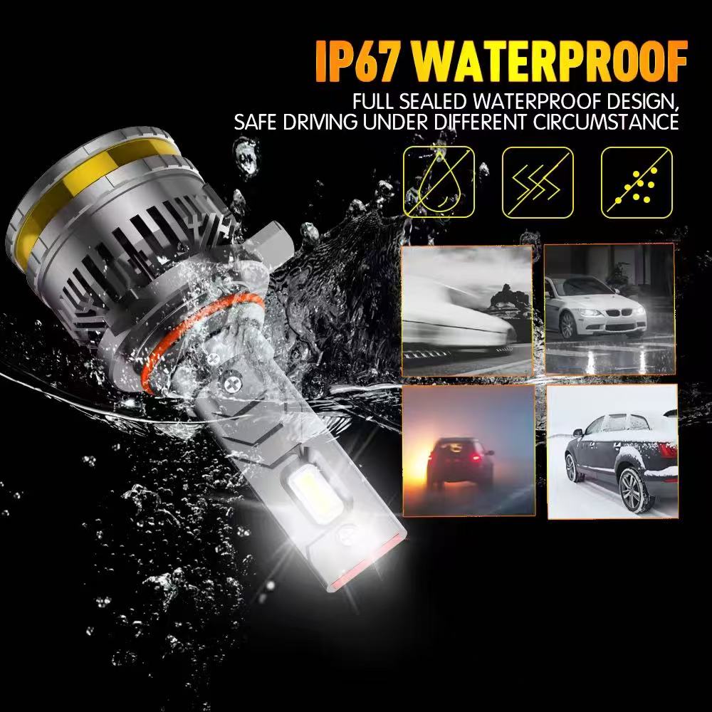 Automotive led Headlight, Led Xinhui Light dual copper tube 130W high-power front headlight Car Headlight Specification drawing
