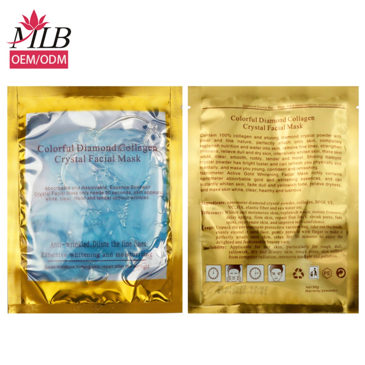 Exclusive for wholesale! Pink diamond - Yellow diamond - Blue set - Green diamond - Transparent - purple diamond Folding crystal mask Collagen anti-aging colored appearance level type in stock straight hair facial mask Item Picture