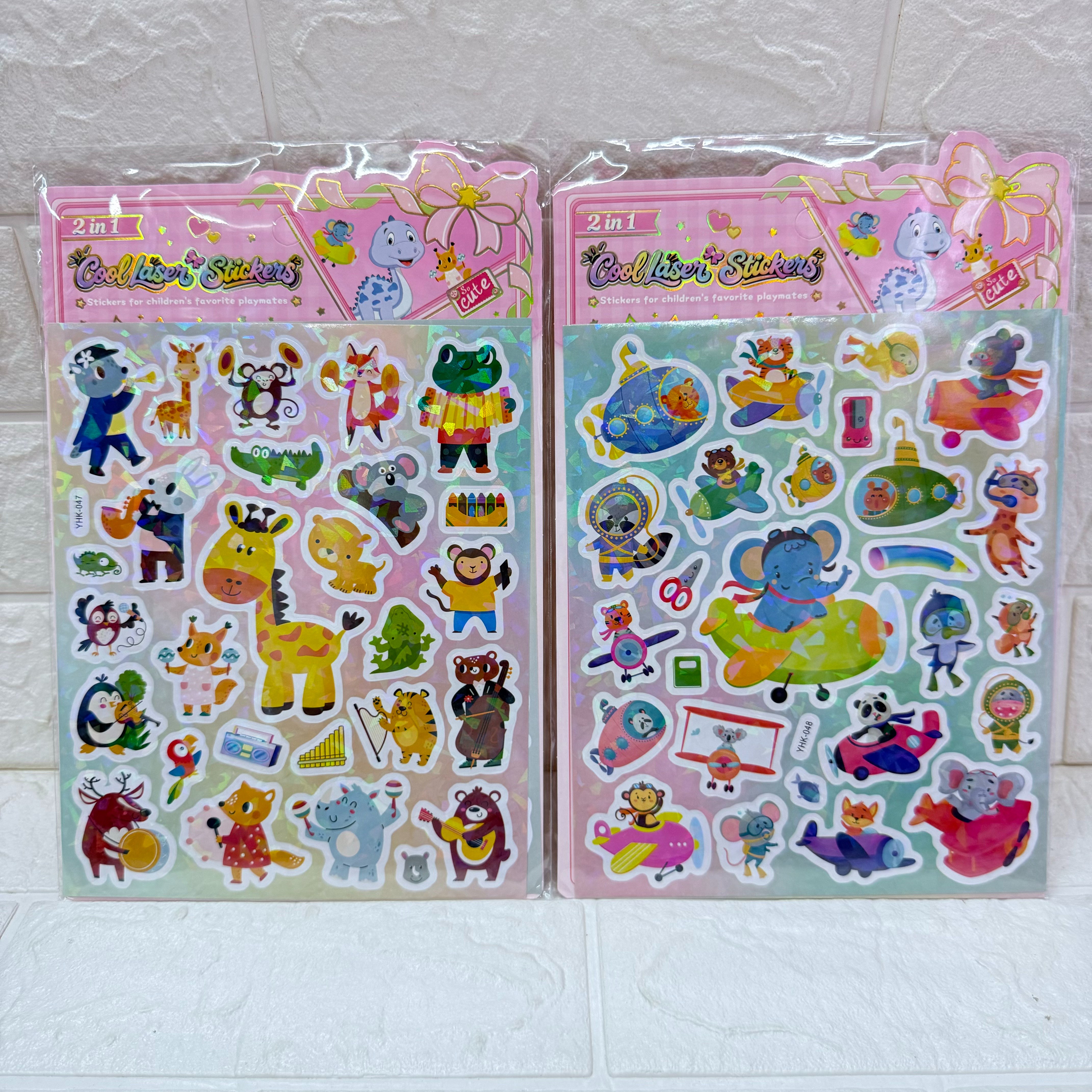 2 Shiny laser stickers for hand journal stickers, cartoon creative diy stickers, Guka stickers, decorative stickers Application Scenario