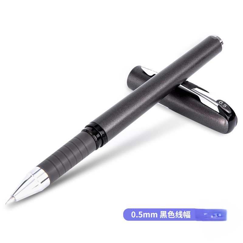 Deli 0.5mm bullet-shaped student pen for problem-solving, business office and financial signature pen, black gel pen details Picture