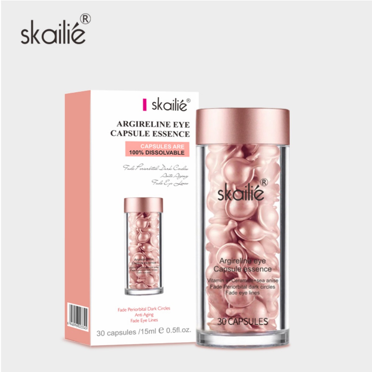 Eye wrinkle eraser! Skailie hexapeptide Eye Cream Capsules 30 Capsules Moisturizing Anti-aging Eye Serum, private label Specification image