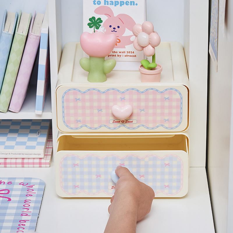 S137-1076 Desktop Storage Box, a large-capacity organizing wonder, lipstick, skincare, dressing table, mask rack details Picture
