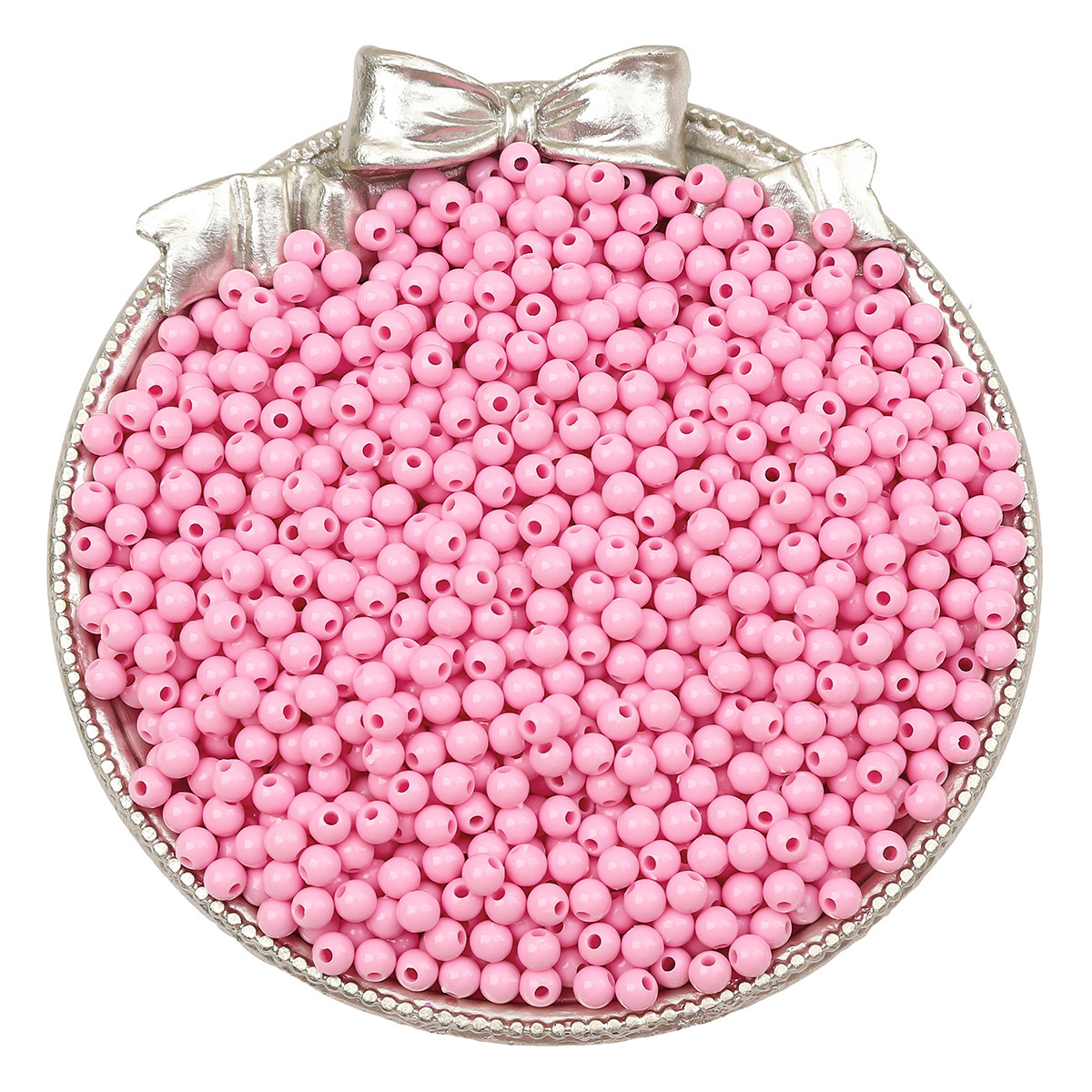 3/4mm亚克力实色圆珠串珠手工diy手串珠手链散珠子饰品配件批发