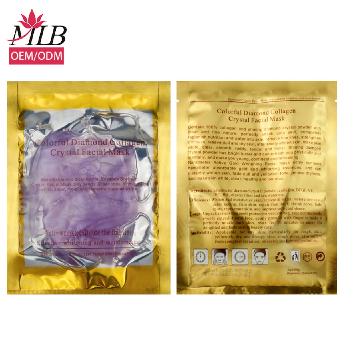 Exclusive for wholesale! Pink diamond - Yellow diamond - Blue set - Green diamond - Transparent - purple diamond Folding crystal mask Collagen anti-aging colored appearance level type in stock straight hair facial mask Application Scenario