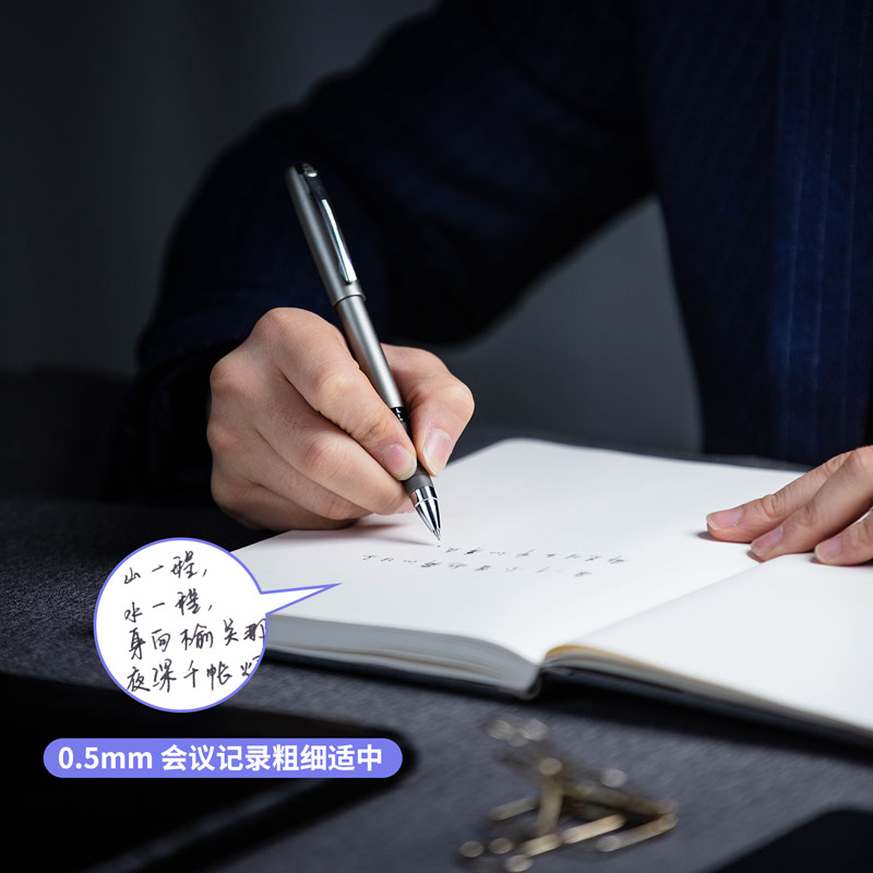 Deli 0.5mm bullet-shaped student pen for problem-solving, business office and financial signature pen, black gel pen Application Scenario
