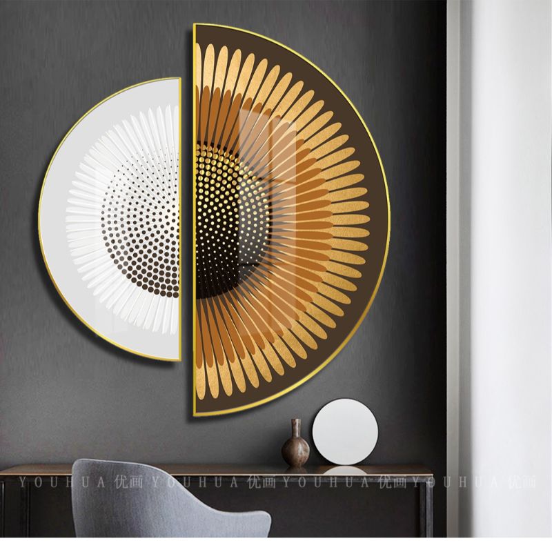 优画品牌 现代轻奢风鎏金画 餐厅画装饰画细节图