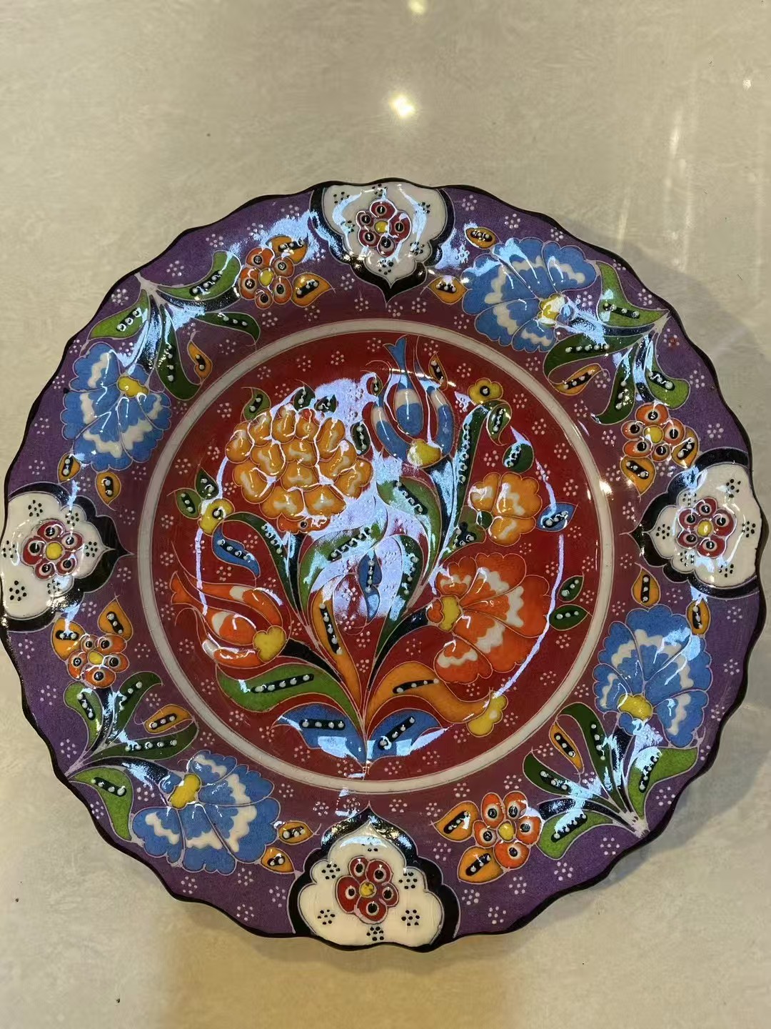 伊朗进口波斯风格手绘圆盘